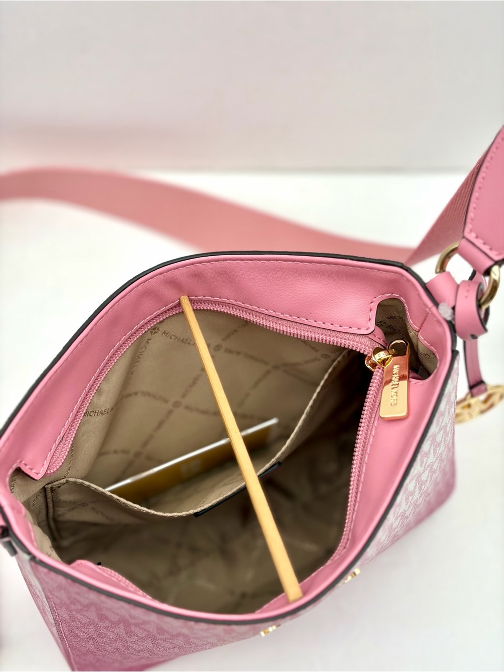 Michael Kors Ombre Pink MK Signature Crossbody with Wristlet Wallet Set - Picture 5 of 16